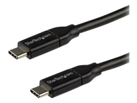 StarTech.com Câble USB-C vers USB-C avec Power Delivery 5A de 3 m - Cordon USB 2.0 Type-C certifié USB-IF - Noir