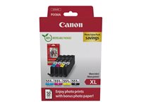 Canon CLI-551XL C/M/Y/BK Photo Value Pack - 4-pack - XL - black, yellow, cyan, magenta - original - ink tank / paper kit