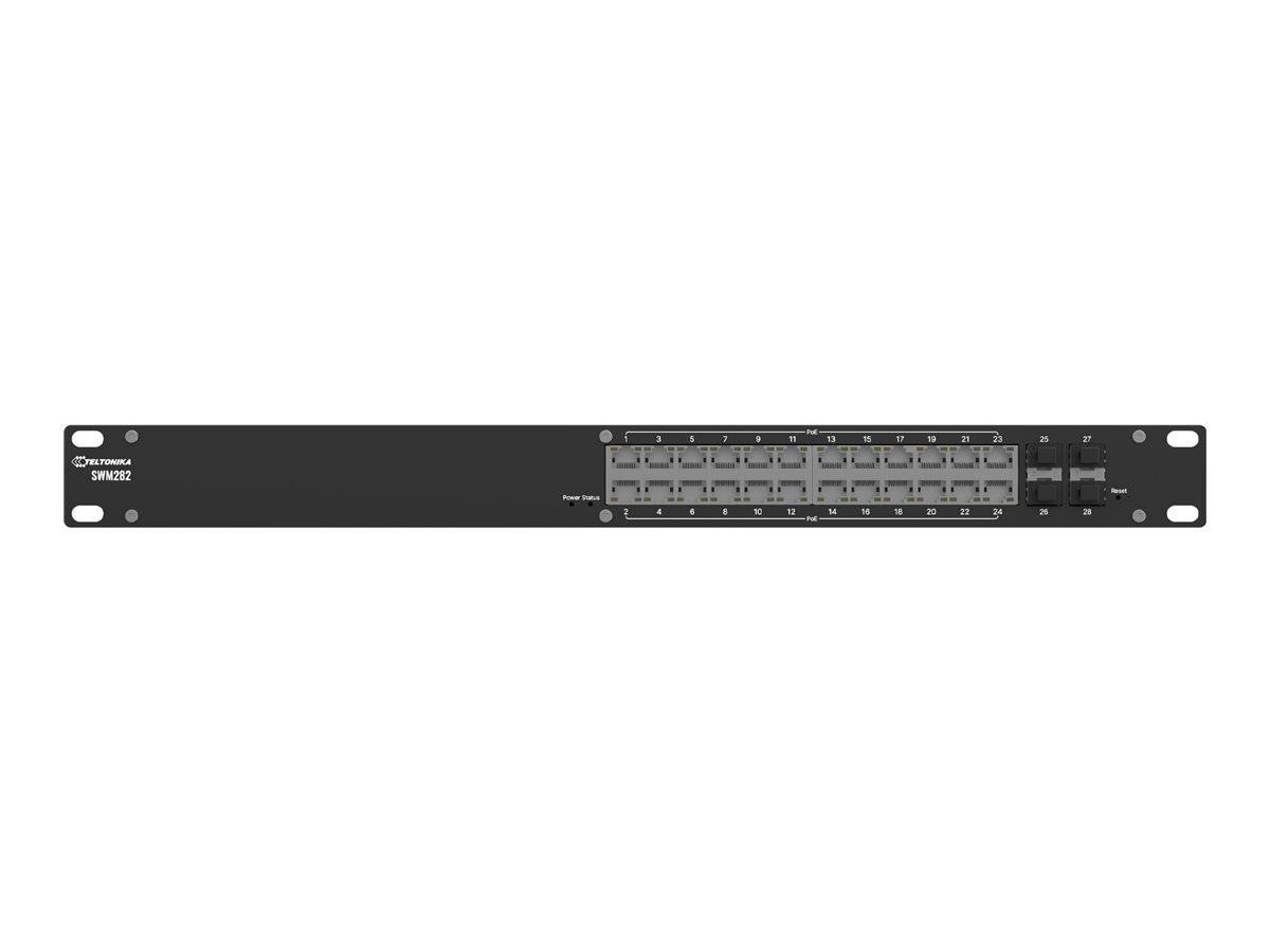 TELTONIKA NETWORKS SWM282 Profinet L2+ Managed Switch 24x ETH POE Ports 4x SFP Ports