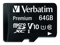 Verbatim Premium - Flash memory card (SD adapter included) - 64 GB - Class 10 - microSDXC UHS-I