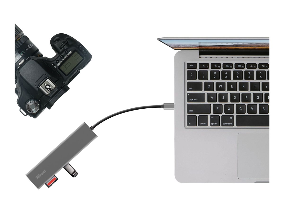 TRUST Hub USB-C HALYX 5 ports 3 USB 1 SD