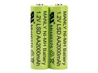 Socket AA type Batterier til generelt brug (genopladelige) 2000mAh