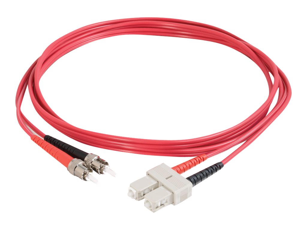 C2G 10m SC-ST 62.5/125 OM1 Duplex Multimode PVC Fiber Optic Cable - Red - patch cable - 10 m - red
