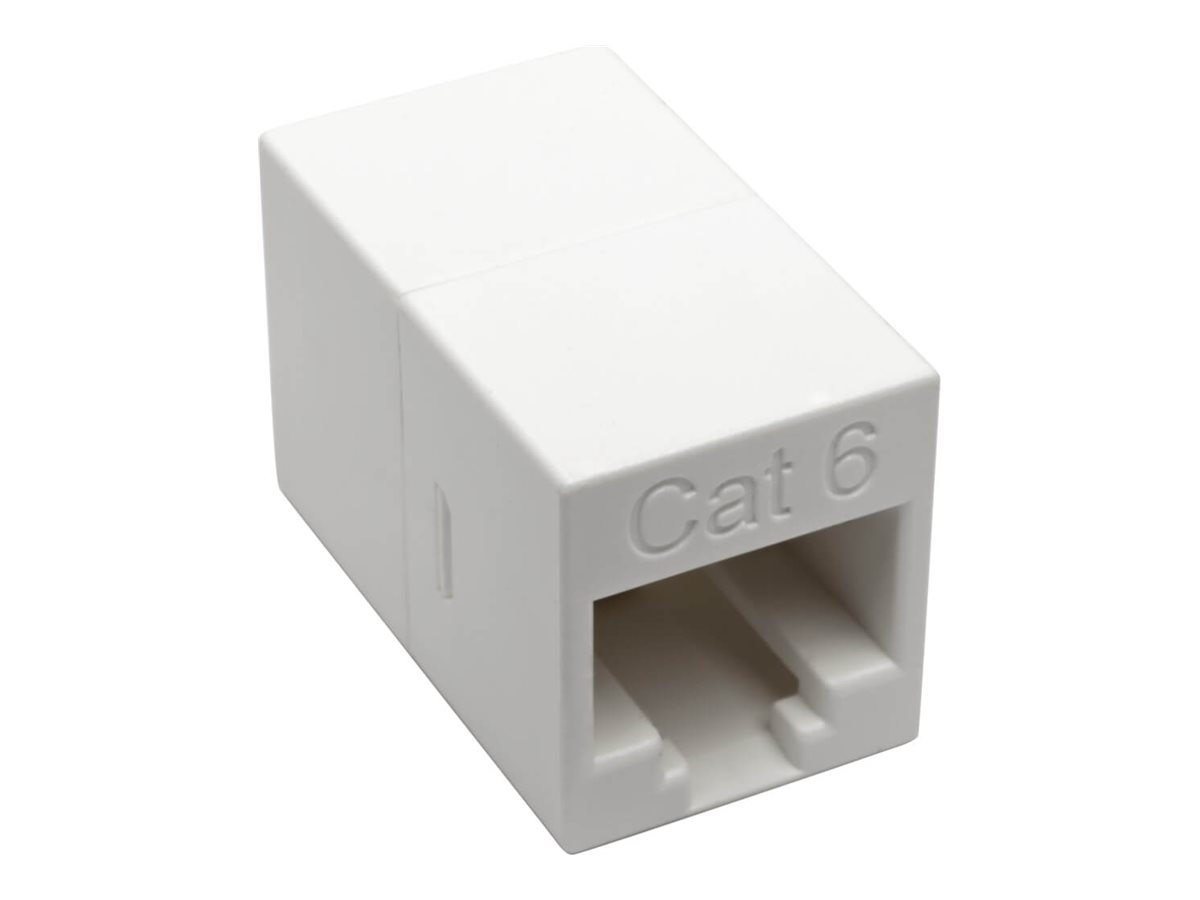 Tripp Lite Cat6 Straight-Through Modular Compact In-Line Coupler (RJ45 F/F), White, TAA