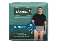 Depend Fresh Protection Adult Incontinence Underwear for Men - Grey - Maximum - Extra-Large - 15 Count
