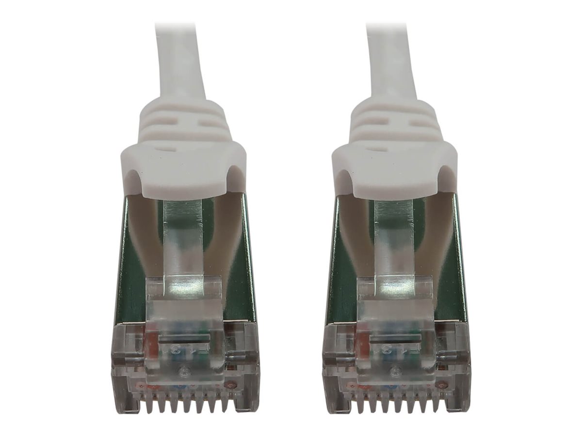 Eaton Tripp Lite Series Cat6a 10G Snagless Shielded Slim STP Ethernet Cable (RJ45 M/M), PoE, White, 3 ft. (0.9 m)