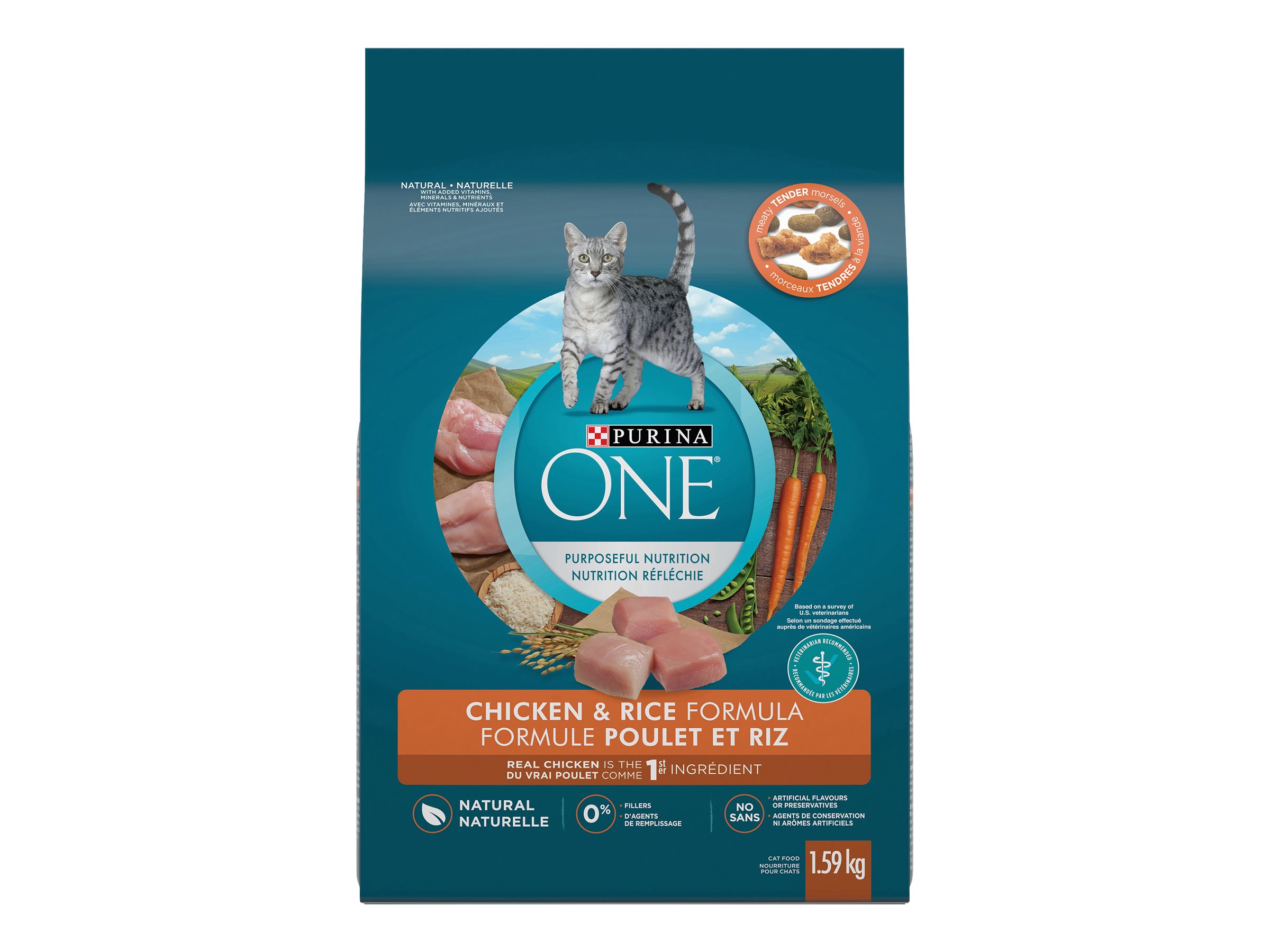 Purina one chicken and rice cat food hotsell