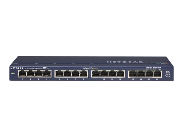 Image of NETGEAR GS116 16 Port Gigabit Desktop Switch - switch - 16 ports - unmanaged