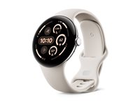 Google Pixel Watch 3 45 mm polished silver aluminum smart watch with active band 