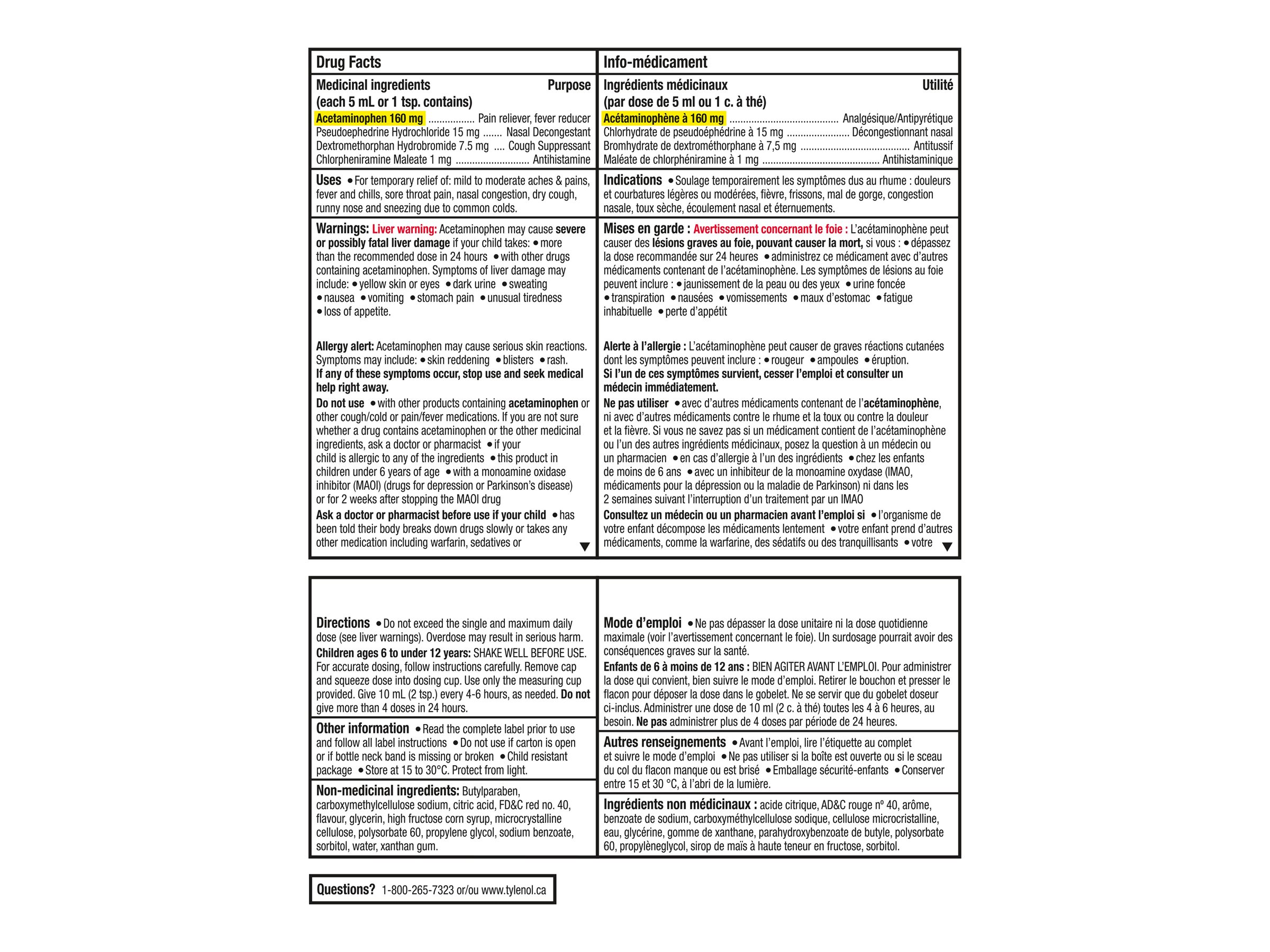 Tylenol* Children's Complete Cold Cough & Fever Liquid Suspension 100ml