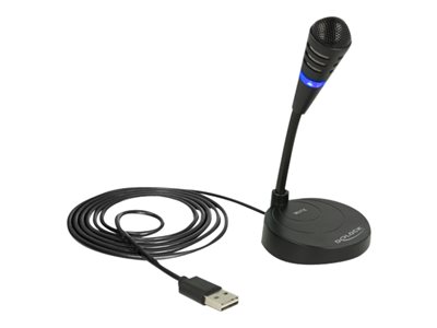 USB Mikrofon mit Standfuß und Touch-Mute Taste Delock