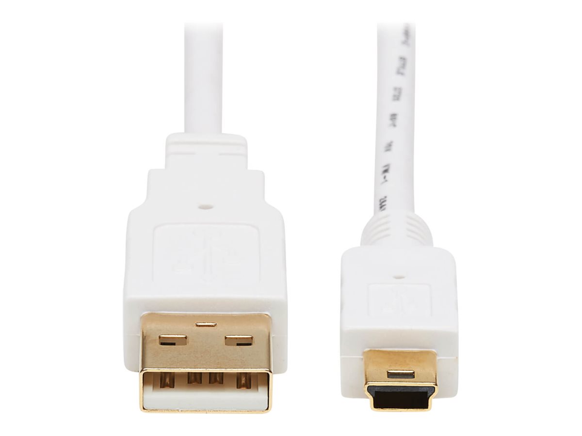Eaton Tripp Lite Series Safe-IT USB 2.0 A to USB Mini-B Antibacterial Cable (M/M), White, 3 ft. (0.91 m)