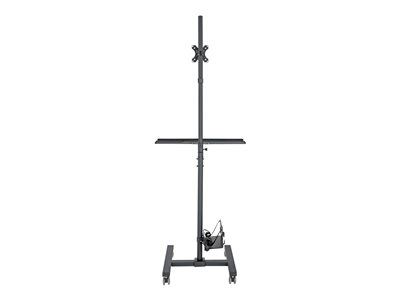 Tripp Lite Mobile Workstation TV Floor Stand Cart Height-Adjustable w/ Monitor Mount 17-32in - Cart (fasteners, wrench, mouse pad) - for LCD display / PC equipment - steel - black - screen size: 17