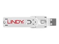 Clé USB et 4 bloqueurs de ports USB, Blanc