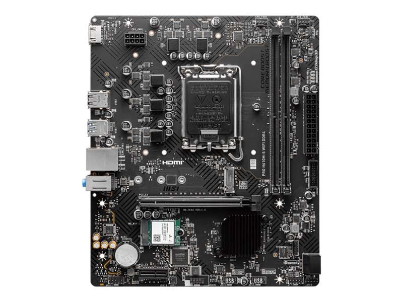 MSI PRO H610M-S WIFI DDR4 motherboard micro ATX LGA1700 Socket Product shot Front 79575