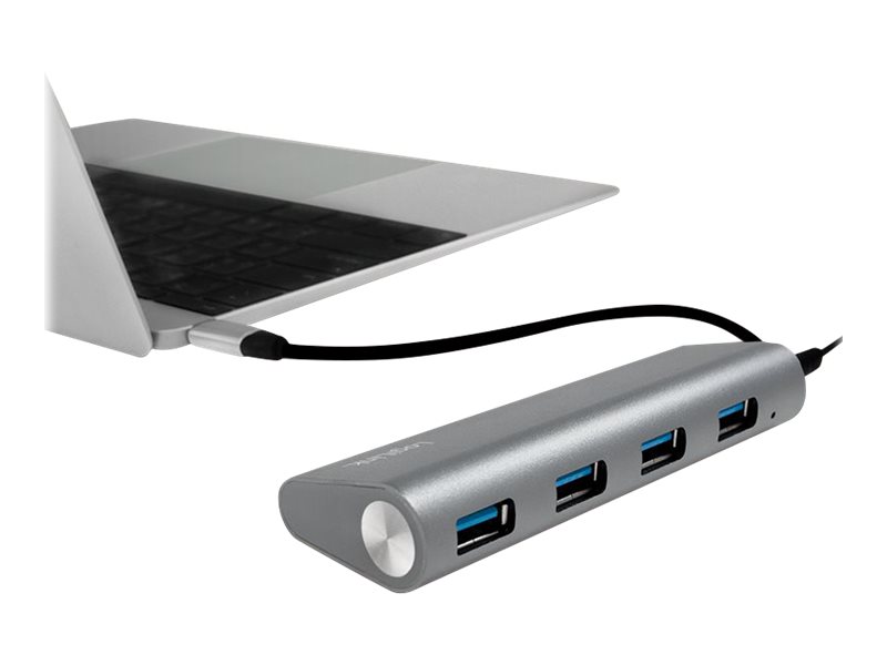 Hub USB-C 3.1 LogiLink UA0309 4 porty, aluminiowa obudowa