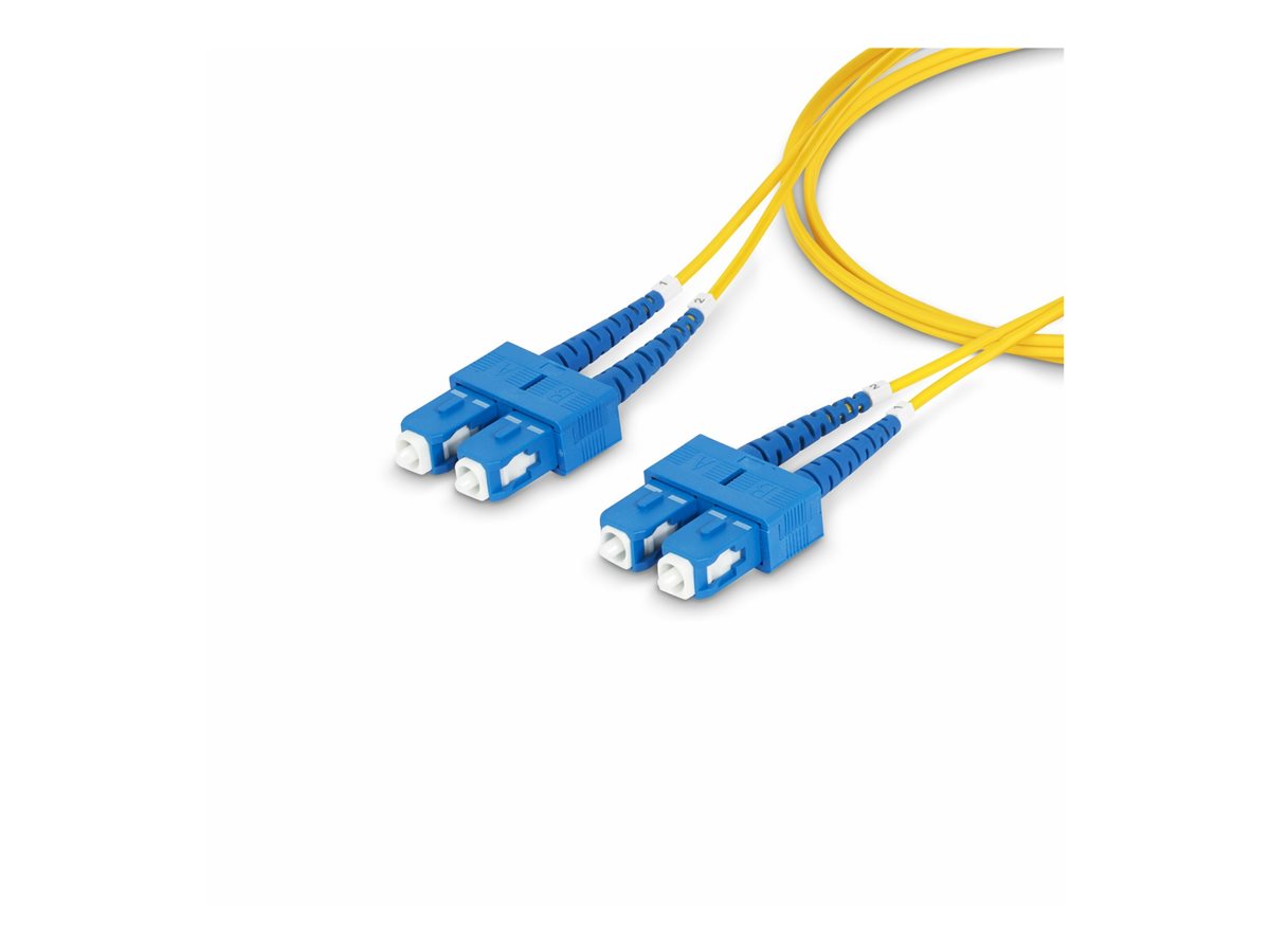 StarTech.com 30m (98.4ft) SC to SC (UPC) OS2 Single Mode Duplex Fiber Optic Cable, 9/125µm, Laser Optimized, 40G/100G Zipcord, Bend Insensitive, Low Insertion Loss - LSZH Fiber Patch Cord (SMDOS2SCSC30M) - patch kabel - 30 m - 30 m - žlutá – foto 2