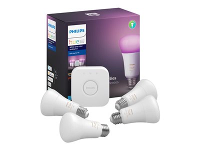 Philips Hue White and Color Ambiance Starter Kit LED light bulb shape: A19 E26 