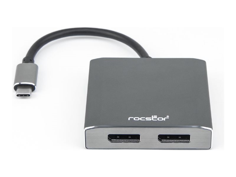 Usb-C To Dual Displayport 4K60h Multi-Monitor Adapter Alumin