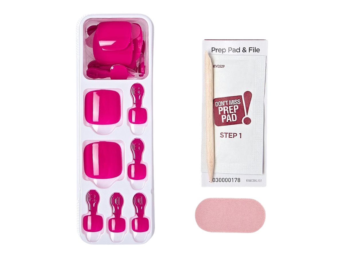 ImPRESS Color PressOn Pedicure False Toe Nails Kit Almost There 24's