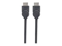 Manhattan HDMI Cable, 4K@30Hz (High Speed), 1.5m, Male to Male, Black, Ultra HD 4k x 2k, Fully Shielded, Gold Plated Contacts