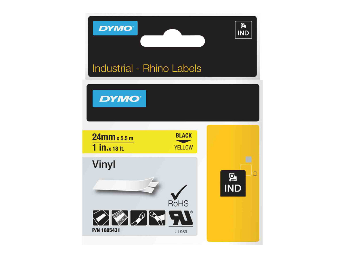 DYMO Rhino Coloured Vinyl - tape - 1 cassette(s) - Roll (2.54 cm x 5.5 m)