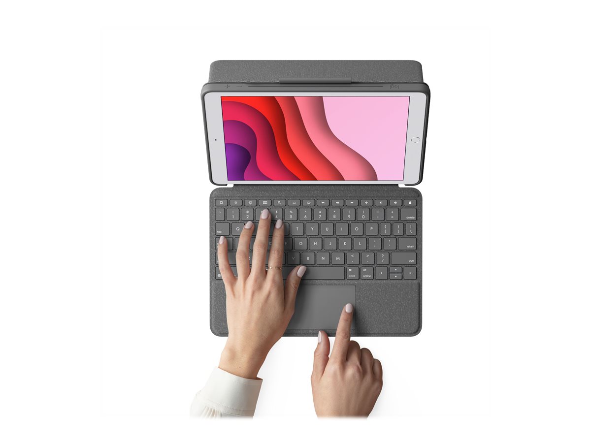 Logitech Combo Touch - klávesnice a pouzdro - s trackpad - QWERTY - skandinávské jazyky - grafit Vstupní zařízení – foto 9