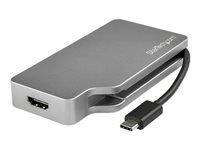 StarTech.com Adaptateur Multiport USB-C avec HDMI/VGA/Mini DisplayPort ou DVI - Convertisseur USB Type C vers HDMI 2.0 ou mDP 1.2 (4K60Hz) - VGA ou DVI (1080p) - Aluminium Gris Spatial (CDPVDHDMDP2G)