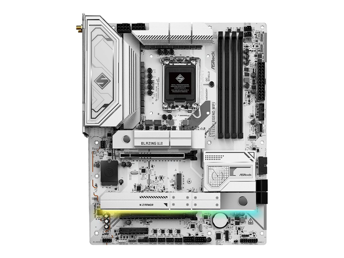 ASRock Z890 STEEL LEGENd WiFi motherboard ATX LGA1851 Socket Product shot Front 79875