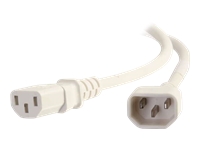C2G 2ft 18AWG Power Cord (IEC320C14 to IEC320C13) - White