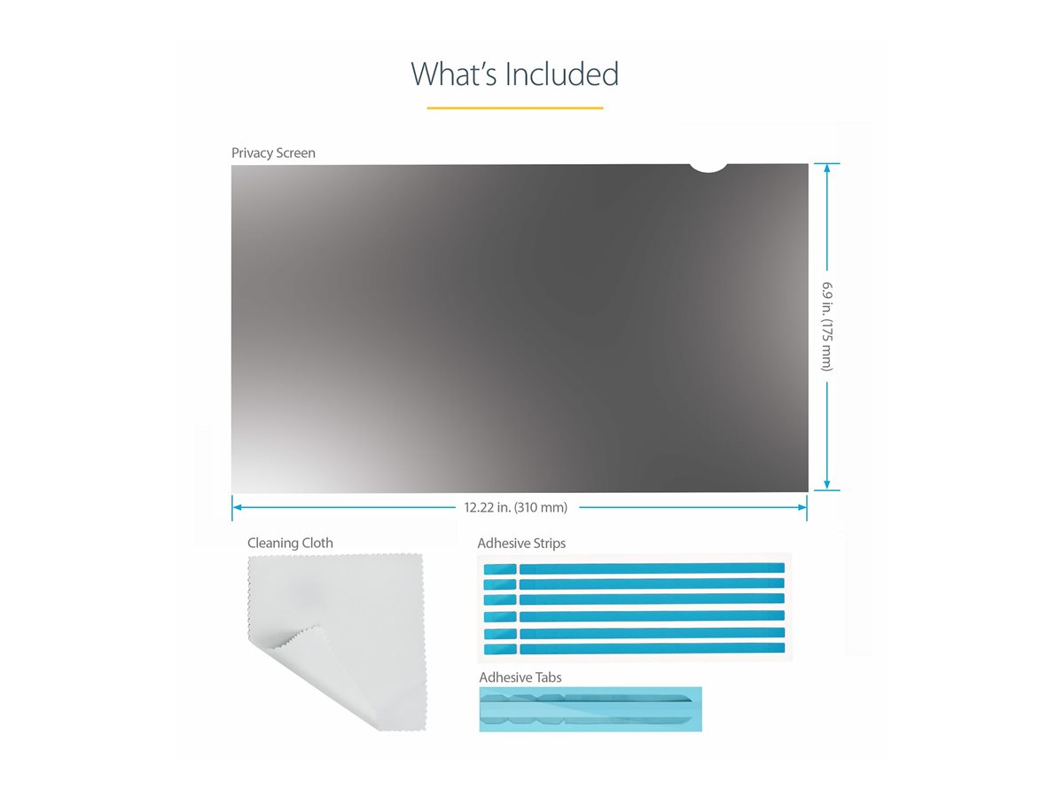 StarTech.com 14in Lap14in Laptop Privacy Screen, Anti-Glare Privacy Filter for Widescreen (16:9) Displays, Laptop Monitor Screen Protector with 51% Blue Light Reduction - Reversible Matte/Glossy Sides (14L-PRIVACY-SCREEN) - filtr pro zvýšení soukromí k notebooku (horizontální) - kompatibilní s TAA – foto 2