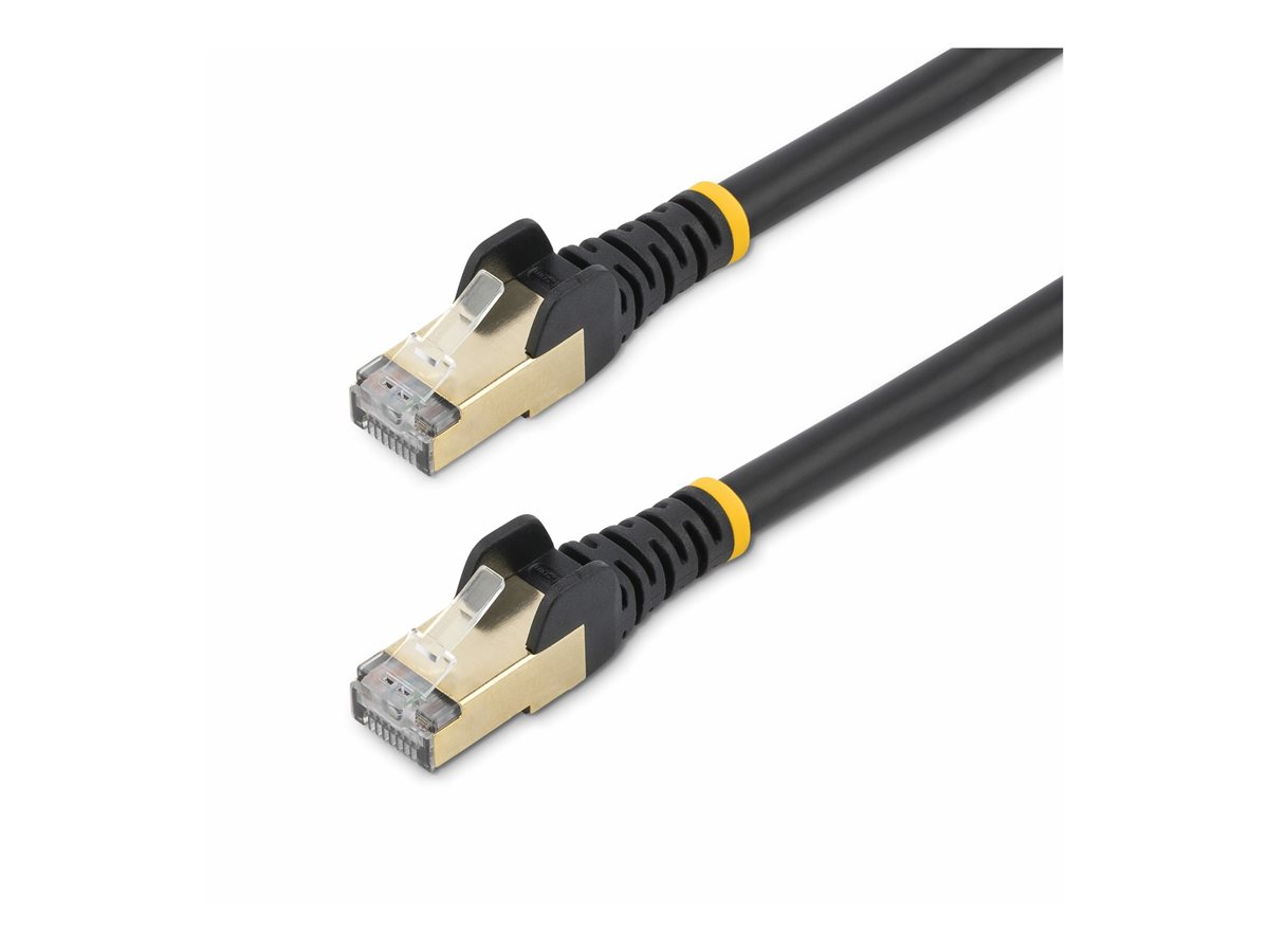 StarTech .com 1.5m CAT6A Ethernet Cable, 10 Gigabit Shielded Snagless RJ45 100W PoE Patch Cord, CAT 6A 10GbE STP Network Cable w/Strain Relief, Black, UL Certified Wiring/TIA