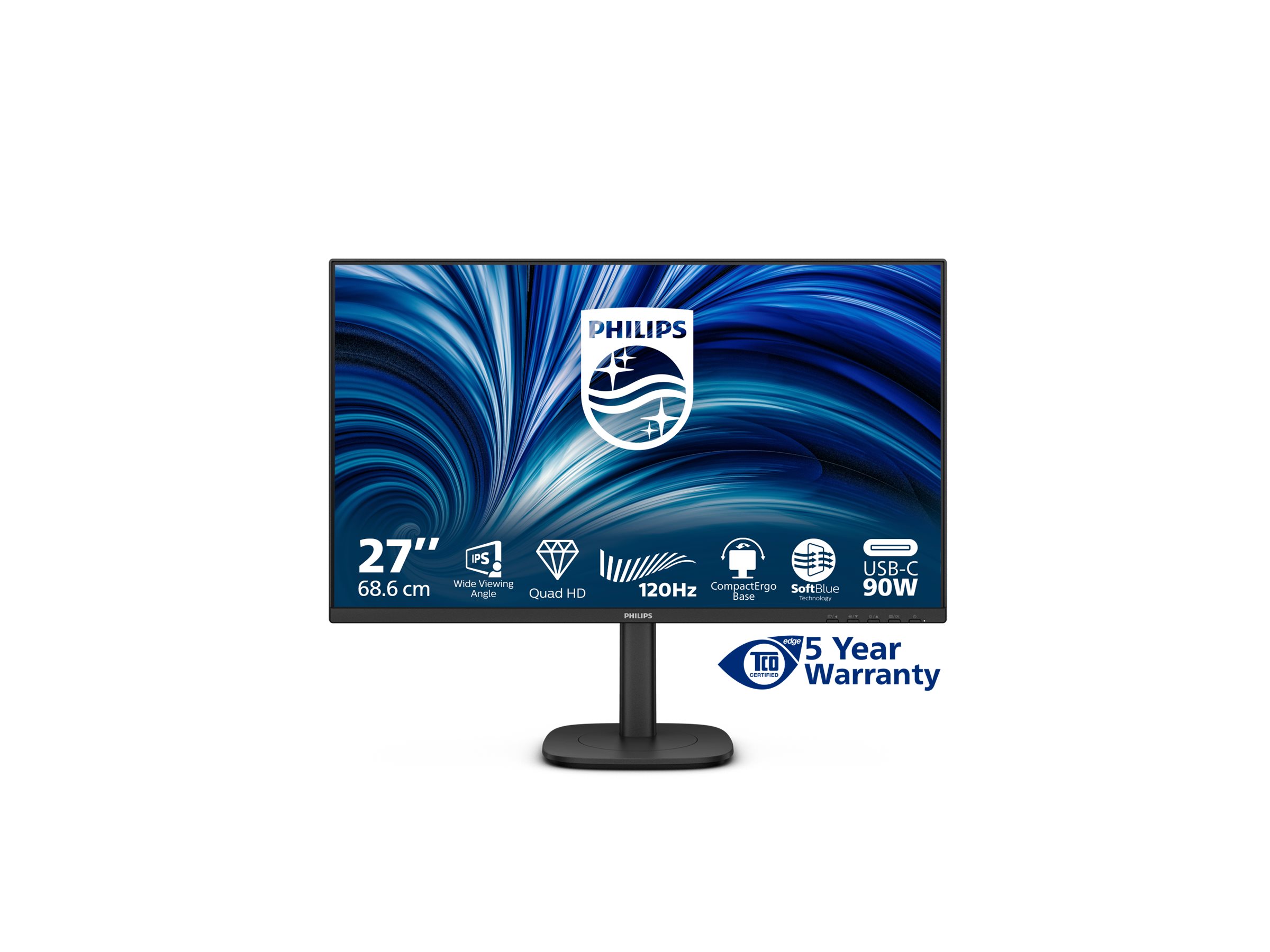 Philips 27B2U3601 3000 Series LED monitor QHD Usage / lifestyle Right-angle 72800