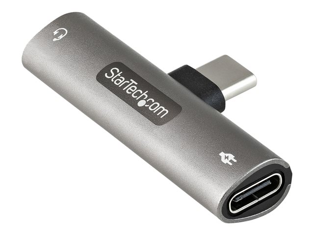 Image of StarTech.com USB C Audio & Charge Adapter, USB-C Audio Adapter w/ 3.5mm TRRS Headphone/Headset Jack and 60W USB Type-C Power Delivery Pass-through Charger, For USB-C Phone/Tablet/Laptop - USB-C to Audio & Charging (CDP235APDM) - docking station - USB-C