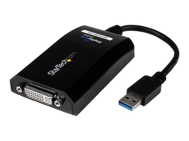 Image of StarTech.com USB 3.0 to DVI / VGA Adapter - 2048x1152 - External Video & Graphics Card - Dual Monitor Display Adapter Cable - Supports Mac & Windows (USB32DVIPRO) - USB / DVI adapter - USB Type A to DVI-I - 15.2 cm