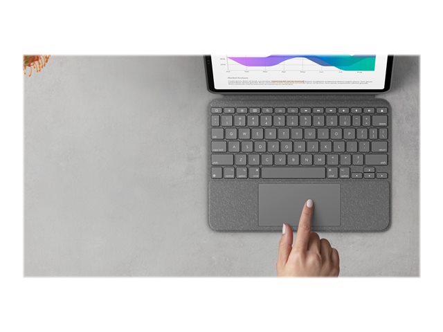 Logitech Combo Touch - klávesnice a pouzdro - s trackpad - QWERTZ - švýcarská - oxfordská šedá Vstupní zařízení – foto 16