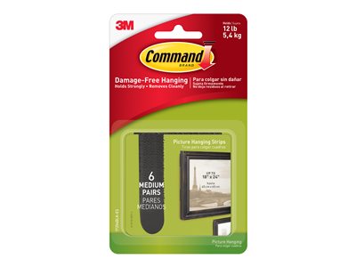 Command Picture Hanging Strips Medium Mounting adhesive black foam (pack of 