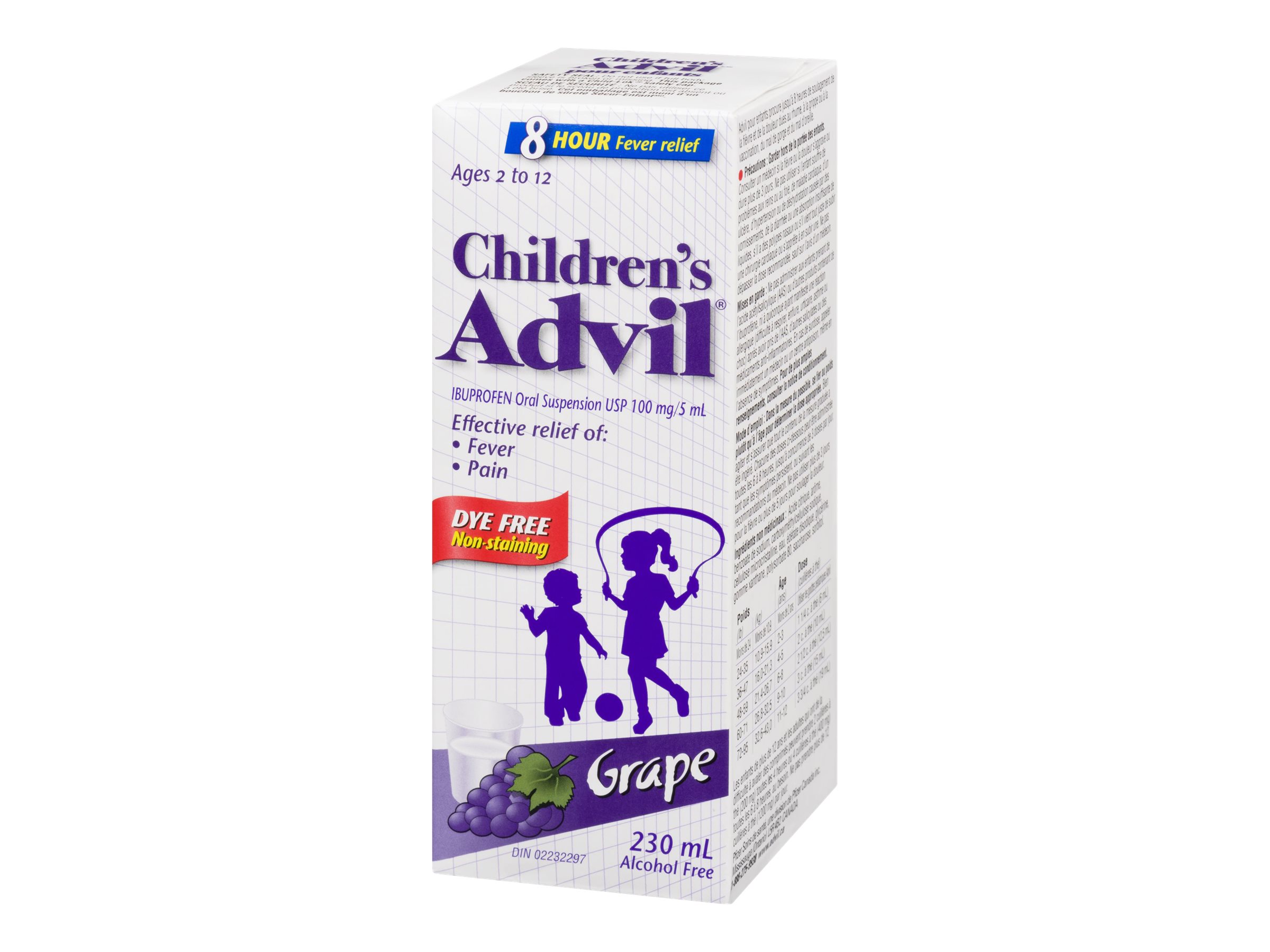 Advil Children's Suspension - Dye-Free Grape - 230ml