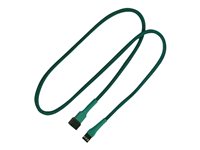 Nanoxia 3 pin Molex (female) - 3 pin Molex (male) Grøn 60cm Forlængerkabel til blæserstrøm