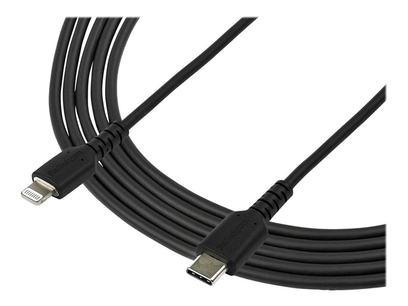 StarTech.com Câble USB A vers USB C de 2m - Câble de Chargement USB C Noir  - Fibre Aramide Robuste - Chargeur Rapide USB-C 2.0 - Cordon de Charge - 3A  