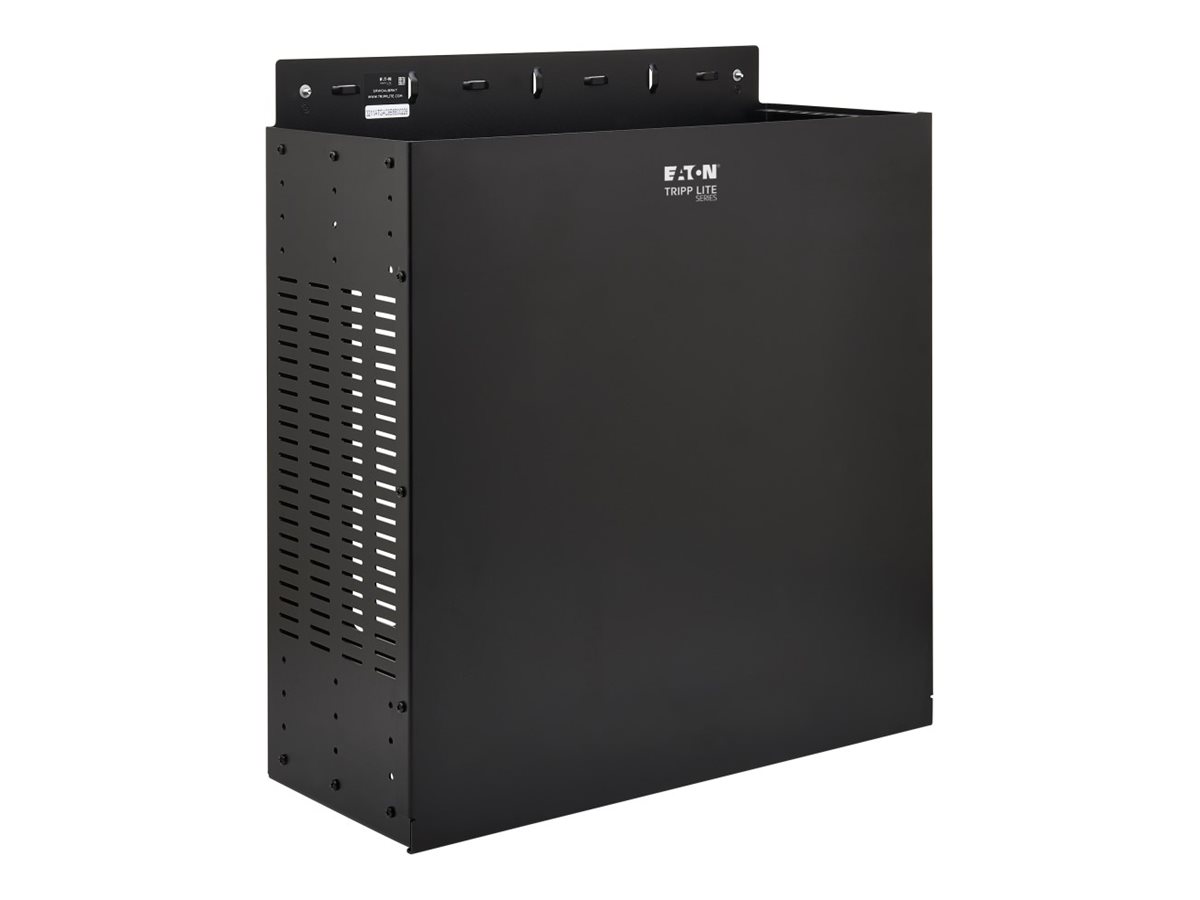 Eaton Tripp Lite Series SmartRack 4U Low-Profile Vertical-Mount Vented Wall-Mount Mini Rack Enclosure, Black