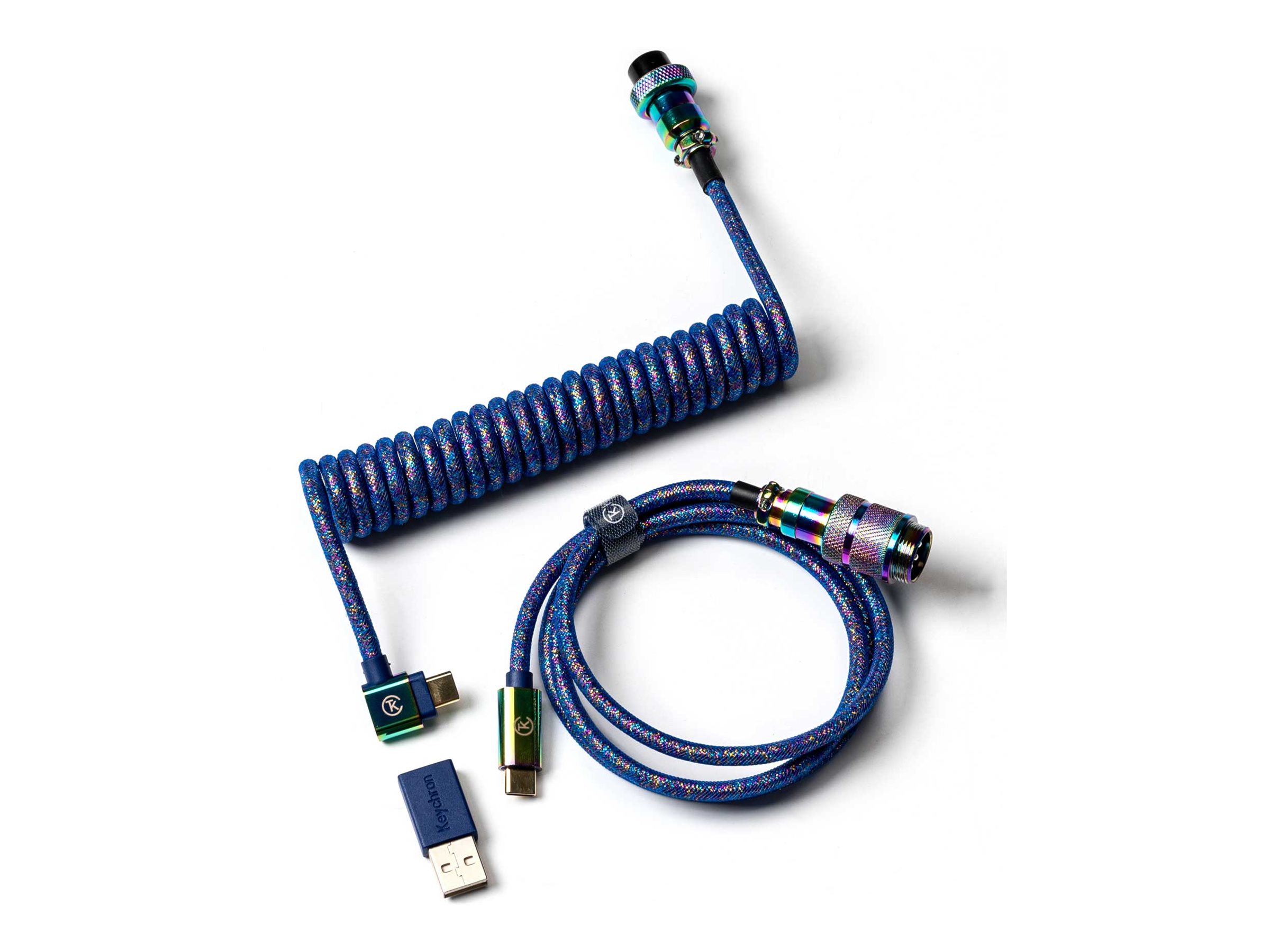 Keychron Premium USB-C cable 24 pin USB-C to 24 pin USB-C 1.08 Product shot Multi-angle 79100