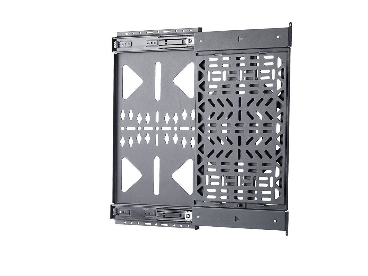 Startech montážní sada - výsuvný - pro streamer box / multimediální přehrávač - accessories mounting, 22 lbs (10 kg), behind TV, easy access - černá