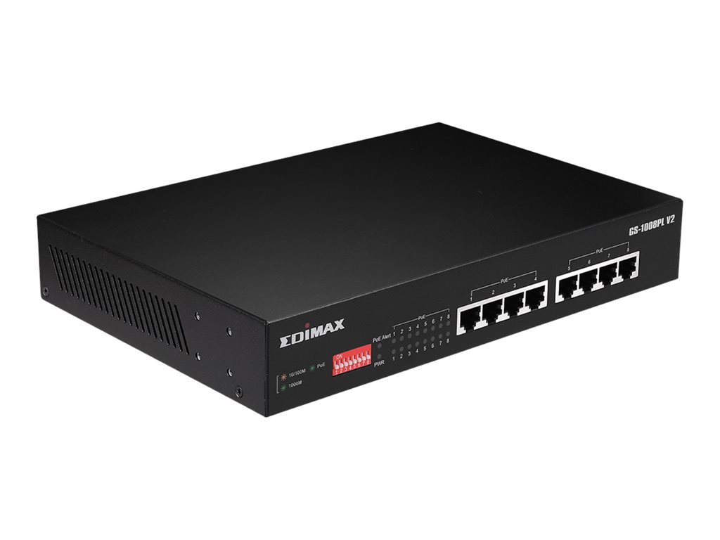 Edimax GS-1008PL V2 switch 8 ports Product shot Front 79650