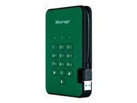 iStorage diskAshur² - Hard drive - encrypted - 5 TB - external (portable) - USB 3.1 - 5400 rpm - buffer: 8 MB - FIPS 197, 256-bit AES-XTS - racing green - TAA Compliant