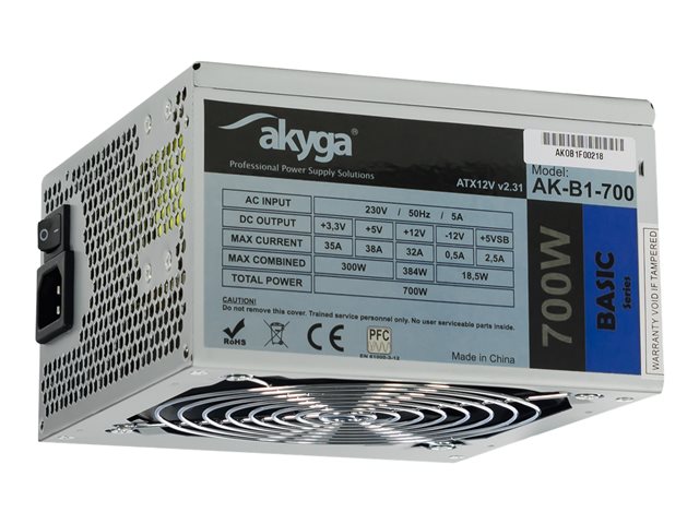 Zasilacz ATX 700W Akyga Basic AK-B1-700 Fan12cm P8 5xSATA PCI-E