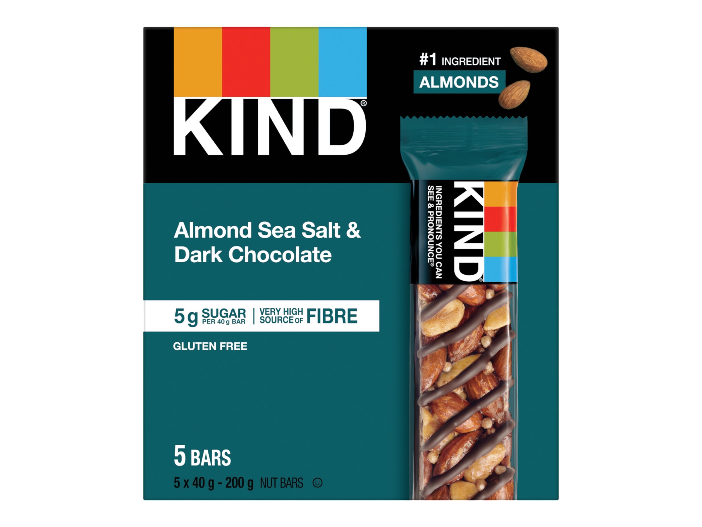 Kind Nut Bars - Almond Sea Salt & Dark Chocolate - 5x40g