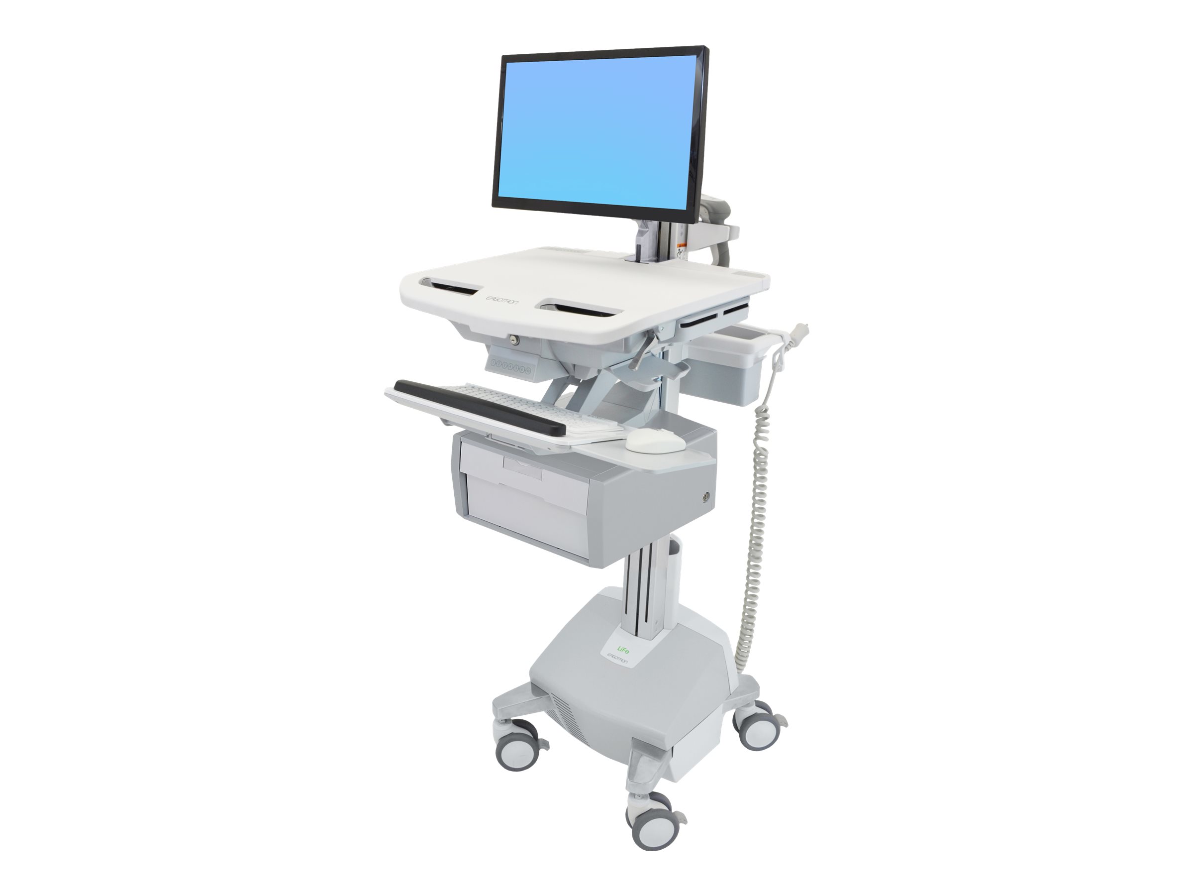 ERGOTRON cart with LCD-Arm, StyleView, LiFe powered, 1 tall drawer 1x1, 24 inch, adjustable 68,6cm