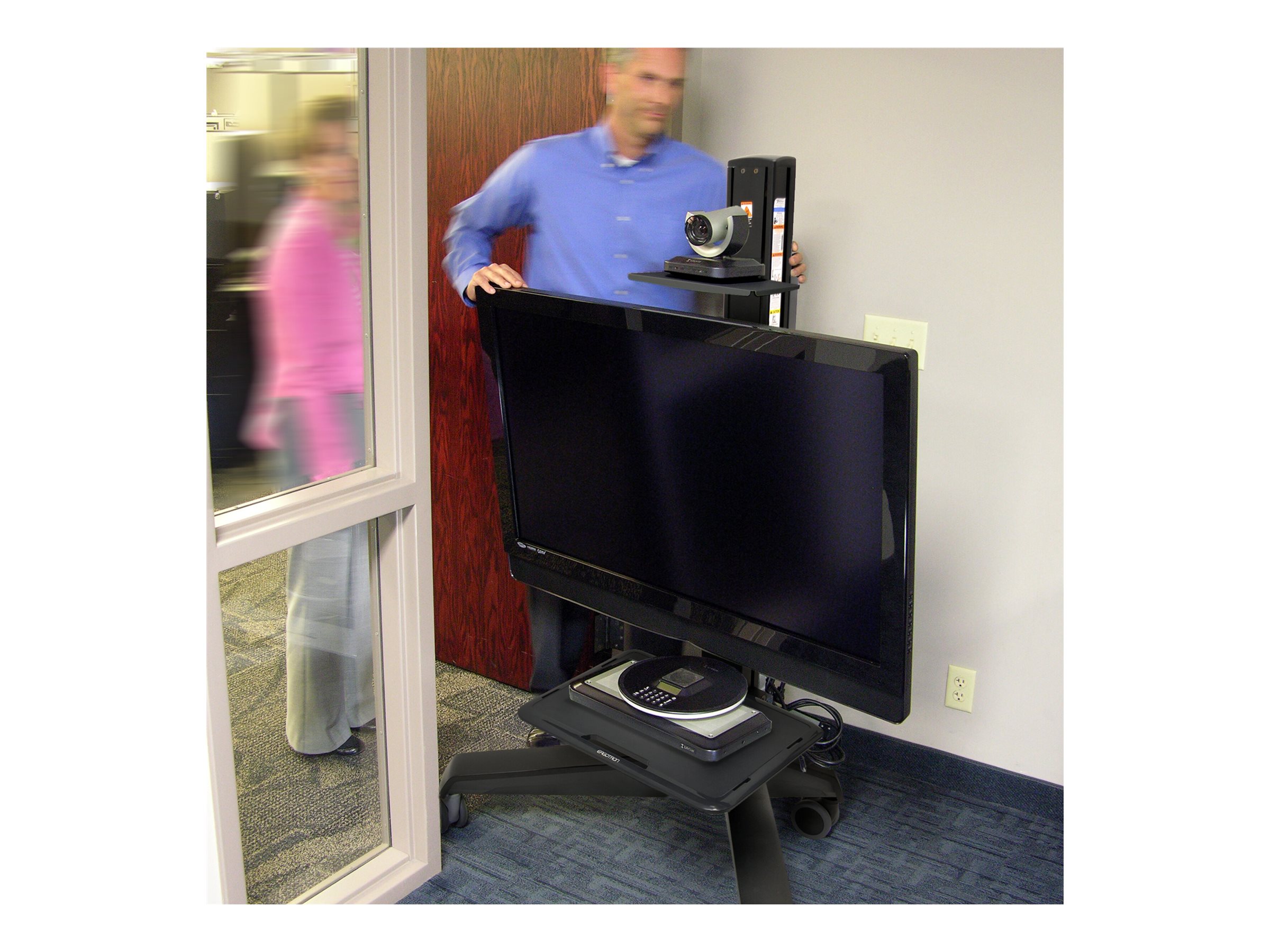 Ergotron Neo-Flex Mobile MediaCenter UHD cart Constant Force Technology for flat panel Product shot Front 79950