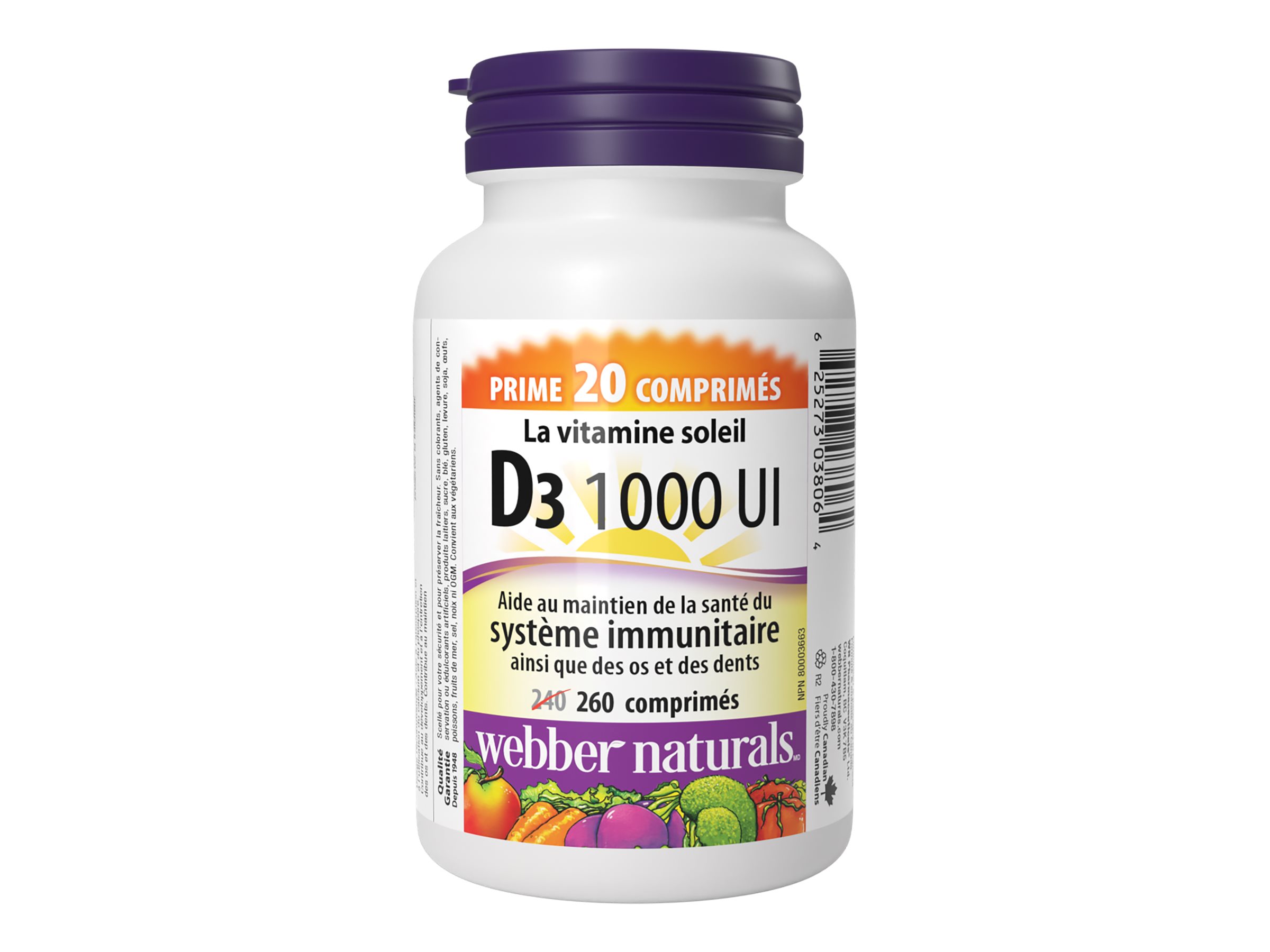 ber Naturals Vitamin D3 Tablets 1000 IU 260's